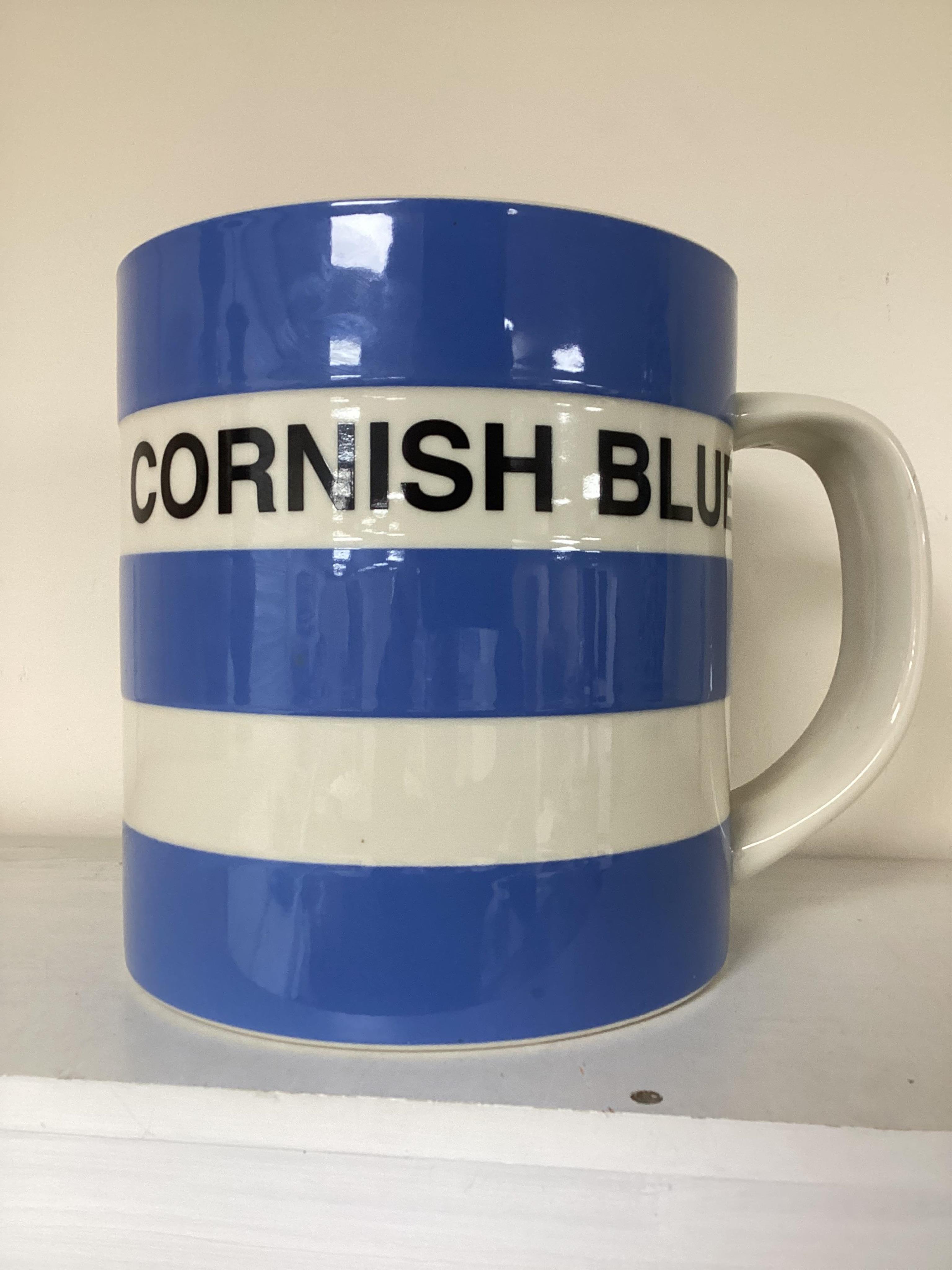 T.G.Green Cornish Kitchenware, a modern Cornish Blue giant mug, height 24cm. Condition - good